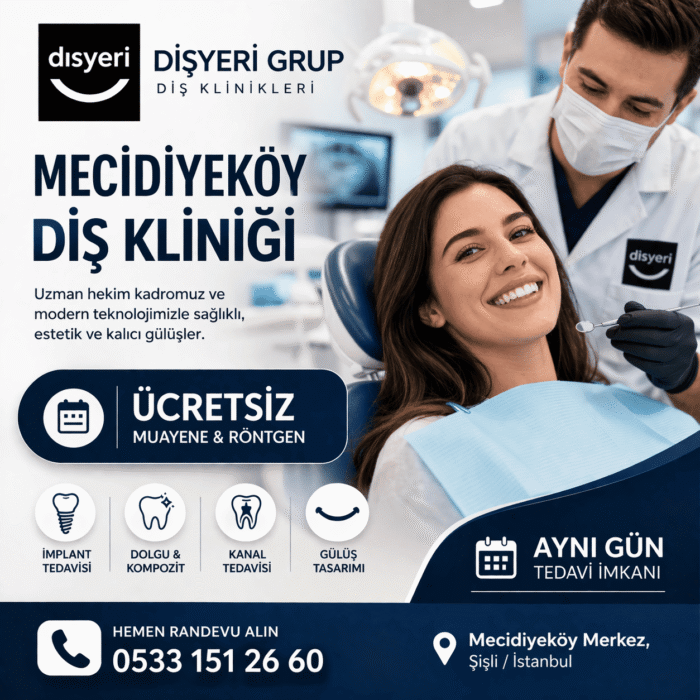 Mecidiyeköy Diş Kliniği Ücretsiz Muayene - Ücretsiz Röntgen Dişyeri Grup